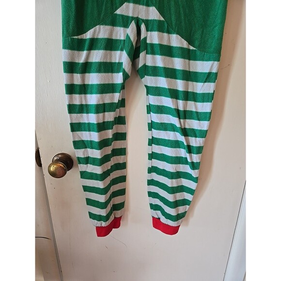 Cat & Jack Christmas Elf PJs Costume, Hood Elf Ears Children Size 8 Zip Holiday - Picture 3 of 6